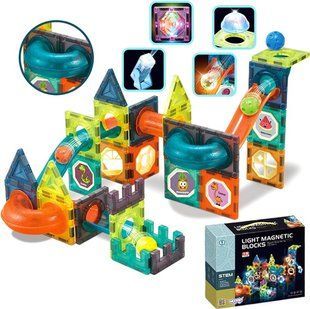 Магнітний конструктор Woopie Light Magnetic Blocks G025/110 деталей M17328 фото