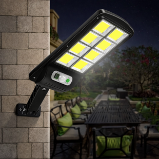 Вуличний ліхтар на стовп Solar sensor light BK-120-8COB-B з датчиком руху та сонячною панеллю S8COB фото