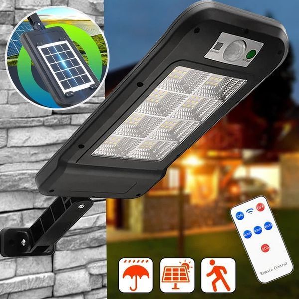 Вуличний ліхтар на стовп Solar sensor light BK-120-8COB-B з датчиком руху та сонячною панеллю S8COB фото