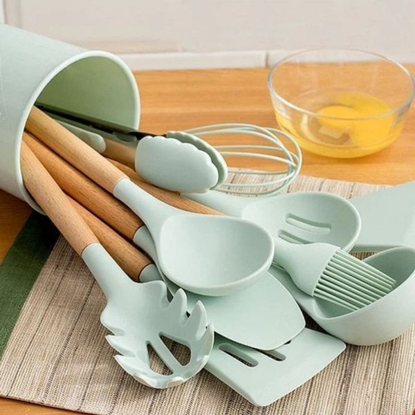 Набір кухонного приладдя силіконовий Kitchen Set RB-2239 бірюзовий (12 предметів) RB2239\6 фото
