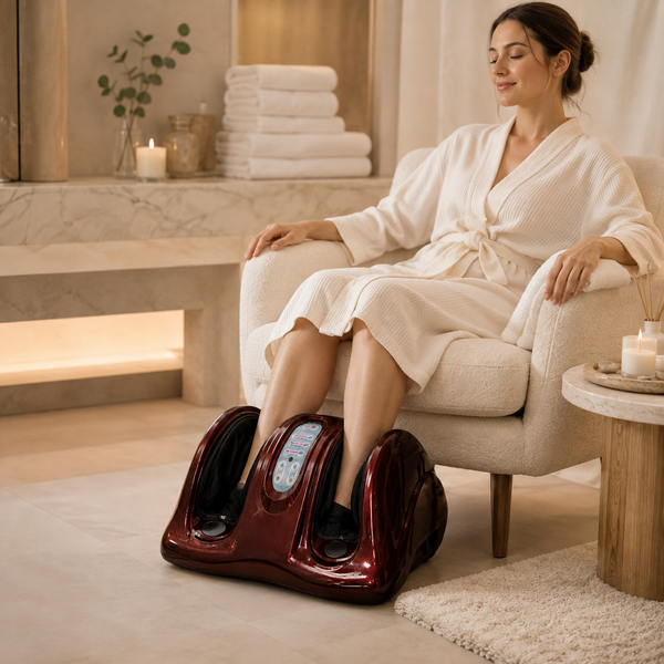 Роликовий масажер для стоп ніг підлоговий з пультом / Foot Massager з компресійним масажем / Масажер 5 режимів масажу VEN-1711 фото