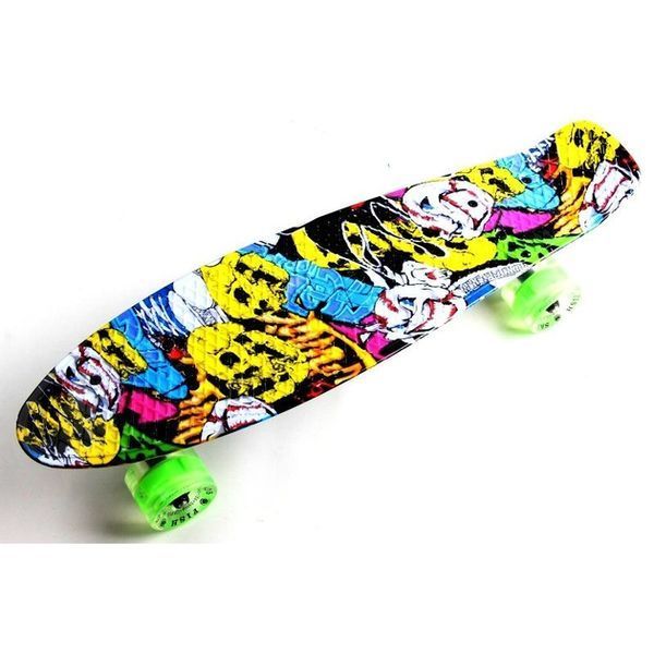 Пенні борд скейтборд Penny Board Fish Skateboards 22" ABEC-7 з колесами, що світяться MA-262 фото