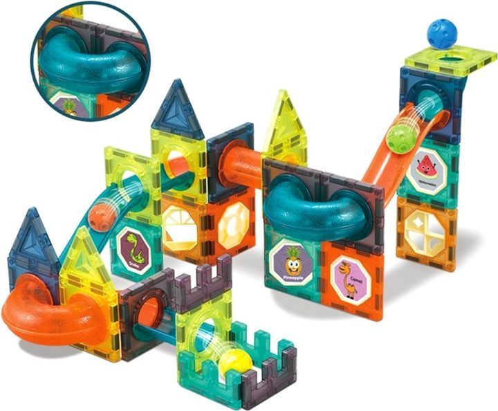 Магнітний конструктор Woopie Light Magnetic Blocks G025/110 деталей M17328 фото