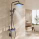 Душ/змішувач Faucet (CRH-8921 багатофункціональний з LED ГІДРОЕНЕРГЕТИКОЮ метал / Душова система з верхнім та ручним душем / Душова система для ванни M17766 фото 3