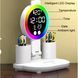 Акумуляторна LED лампа / Настільна лампа з 4 плафонами, RGB-підсвічуванням, годинником та вентилятором M17670 фото 3