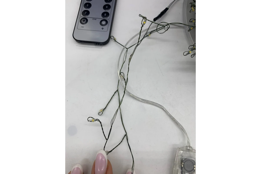 Гірлянда Роса на котушці феєрверк - мішура від USB, 50м, 1500LED + пульт теплий G5825 фото