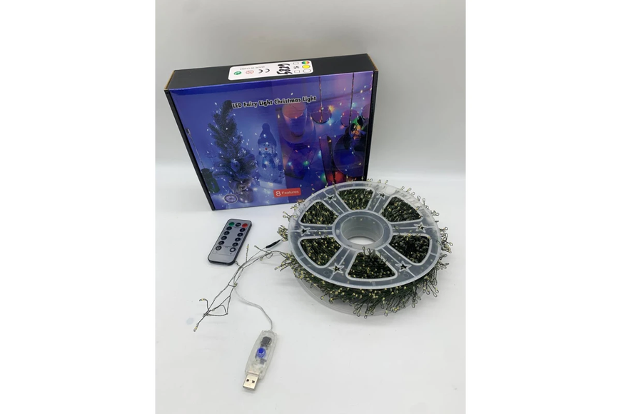 Гірлянда Роса на котушці феєрверк - мішура від USB, 50м, 1500LED + пульт теплий G5825 фото