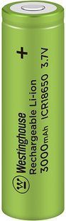 Акумулятор літій-іонний Westinghouse Li-ion ICR 18650 3.7V 3000mAh 237850125 фото