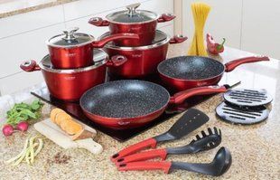 Набір посуду казанів 15 предметів з мармуровим антипригарним покриттям Edenberg EB-5612 ED5612 фото