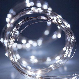 Новорічні гірлянди. Мідна дротяна лампа 100LED 10м (батарейки) Колір білий Силіконовий провід (7108) mu20308 фото
