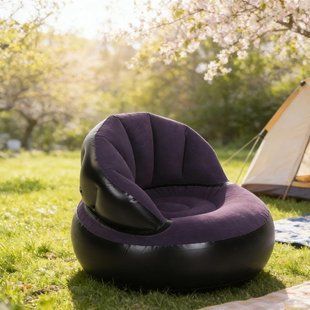 Надувне крісло AIR SOFA / Надувне велюрове крісло 80&times;80&times;67см Темно-синій G6827/3 фото