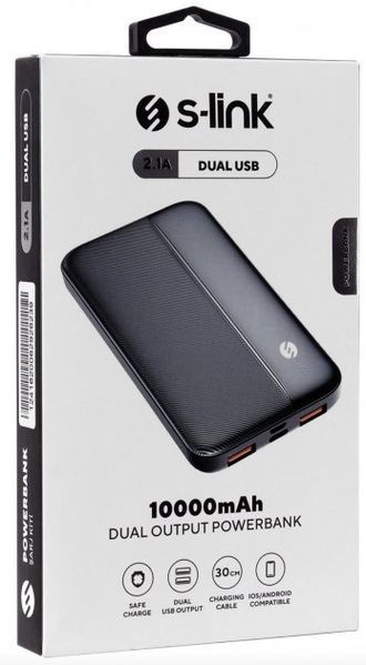 Повербанк Power Bank S-Link IP-G10N 10000 mAh чорний Jam2542 фото