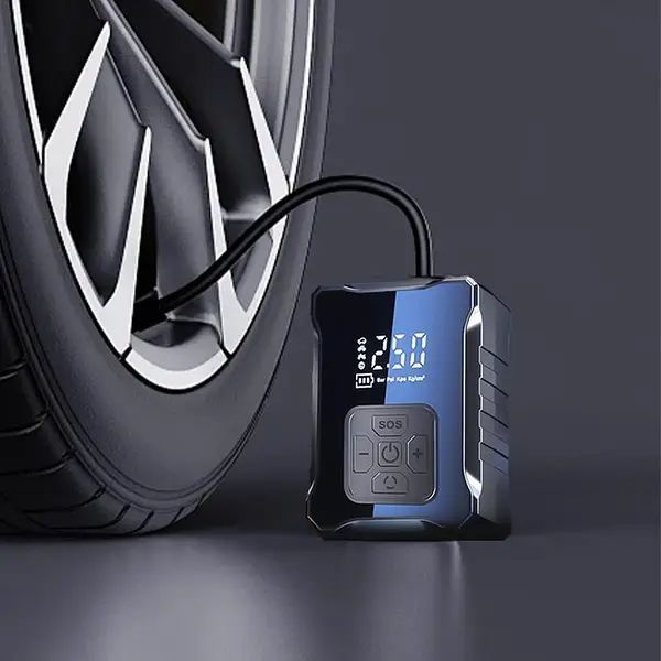 Автомобільний компресор автоматичний з дисплеєм 6000mAh 150 PSI 120W М-007 Чорний Jam5845846 фото