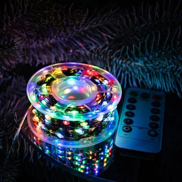 Гірлянда на котушці Роса 50 м,500 LED з пультом Мультик G5832 фото