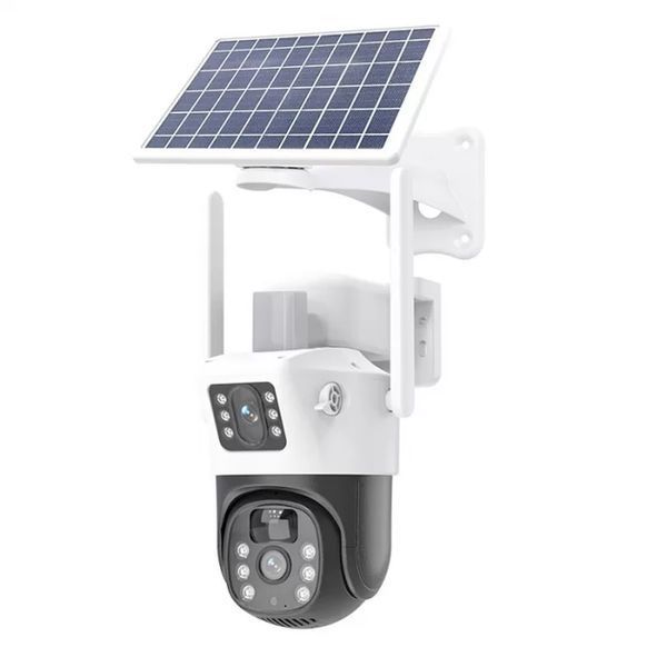 Вулична камера відеоспостереження з двома лінзами 4G, V36-4G SOLAR / Вайфай камера від сонячної панелі sp9036 фото