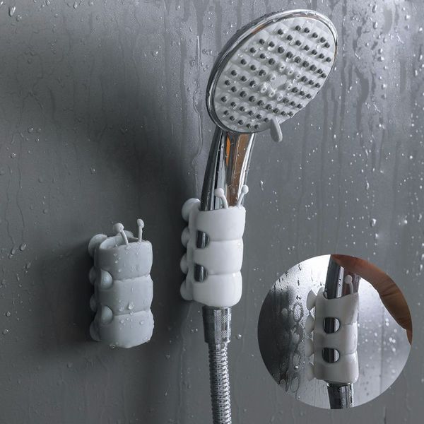 Тримач для душу на присосках SHOWER SUCKER Силіконовий переносний кронштейн - настінний для душової насадки на різні поверхні, Білий 22540120 фото