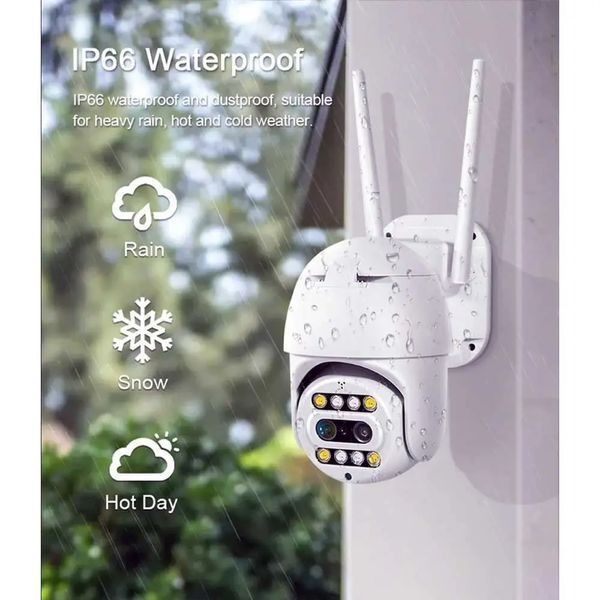Бездротова WiFi камера відеоспостереження вулична поворотна PTZ WiFi Outdoor Camera CF26 HD1080P 2MP 4мм+12мм 2128615 фото