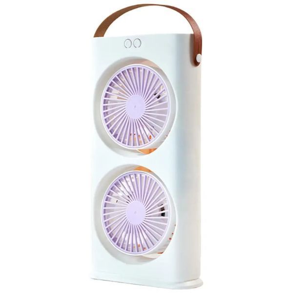Настільний вентилятор Double-ended Spray Fan 1200 мАг / Акумуляторний портативний вентилятор з пультом та LED-підсвічуванням Jam1807 фото