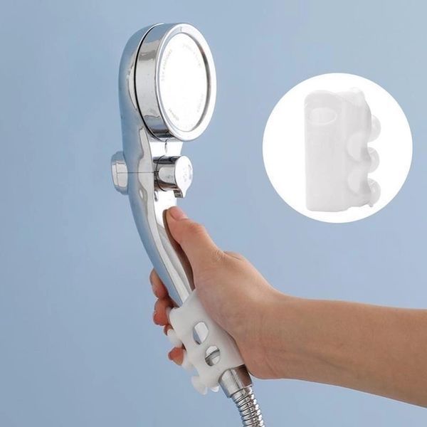 Тримач для душу на присосках SHOWER SUCKER Силіконовий переносний кронштейн - настінний для душової насадки на різні поверхні, Білий 22540120 фото