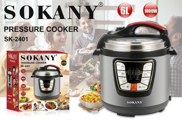 Мультиварка скороварка мультипіч Sokany SK-2401 багатофункціональна 6 л 1000 Вт flSK-2401 фото