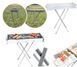 Переносний мангал барбекю гриль BARBECUE TRAY 770SS MD-008 70х30х70 см з решіткою, металевий портативний мангал 2052503 фото 2