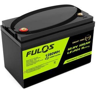 Акумулятор BATTERY liFePo FULOS 12V 100Ah для дому, квартири, ДБЖ та сонячних електростанцій sp9717 фото
