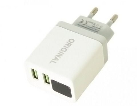 Адаптер (А-14) 220v 2 usb with digital display CX QC03 22244 фото