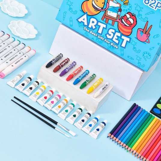 Блакитний Набір юного художника для малювання та творчості Art Set на 82 предмети D-tASP821 фото