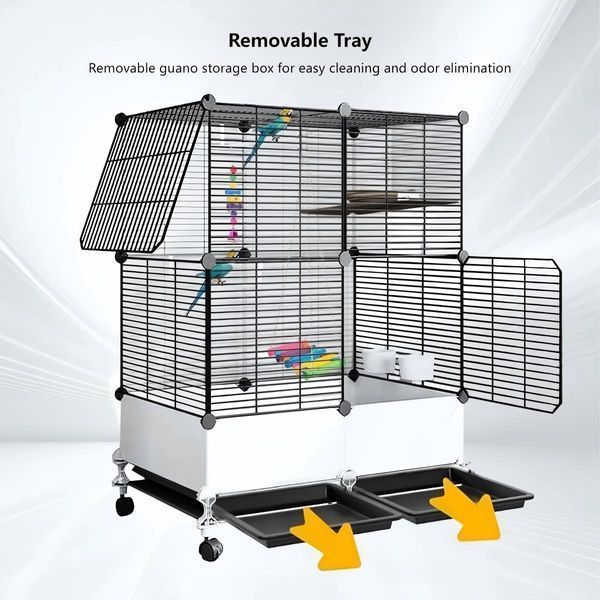 Клетка для птиц + игрушки на колесах KP-84 73х37х139 M17520 фото
