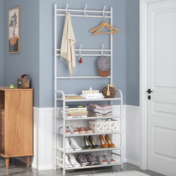 біла Універсальна вішалка для одягу New simple floor clothes rack 5 полиць 540VENH2 фото