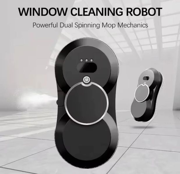 Робот для миття вікон NEW Glass Cleaning Robot з пультом дистанційного керування чорний MA-298 фото