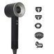 Фен з 5 різними насадками для сушіння та укладання hair dryer fan сірий G5628 фото 1