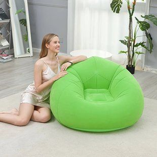 Надувне крісло-пуф Inflatable Sofa / Надувне крісло-мішок 110&times;110&times;85 см Зелений G6820/2 фото