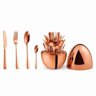 Столові прилади із нержавіючої сталі EGG 24 шт Bronze M20-9/3 фото
