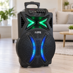 Портативная аккумуляторная колонка ZPX Audio 7783 Bluetooth, USB, SD, FM с LED-подсветкой и микрофоном ZPX-7783 фото