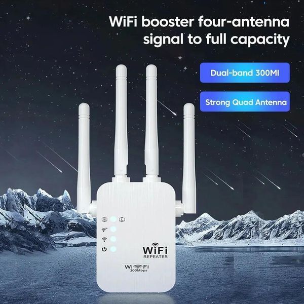 Бездротовий підсилювач, повторювач Wi-Fi, Wi-Fi ретранслятор 2.4G, 4 антени, Wi-Fi підсилювач 2053556 фото