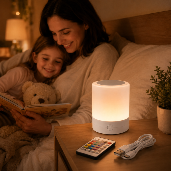 Настільна LED лампа нічник Mini touch lamp / Портативний світильник-нічник від USB / Нічник акумуляторний RGB G9996 фото