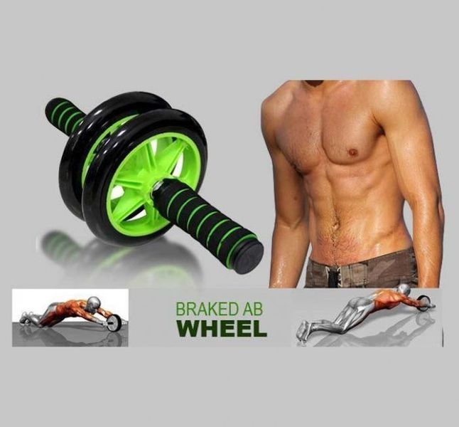Фітнес колесо для преса DOUBLE WHEEL ABS HEALTH ABDOMEN ROUND, тренажер ролик для преса 2052013985 фото