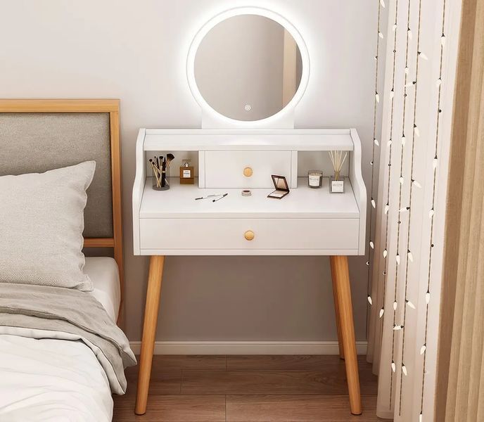Туалетний столик 126х60х40 см із дзеркалом з LED підсвічуванням та висувним ящиком TT821 M17008 фото