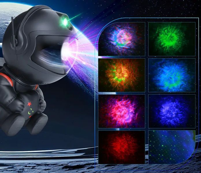Проектор зоряного неба, лазерний нічник на пульту BLACK Astro Star Mini - Космонавт (Світильник LED нічник) J1414 фото