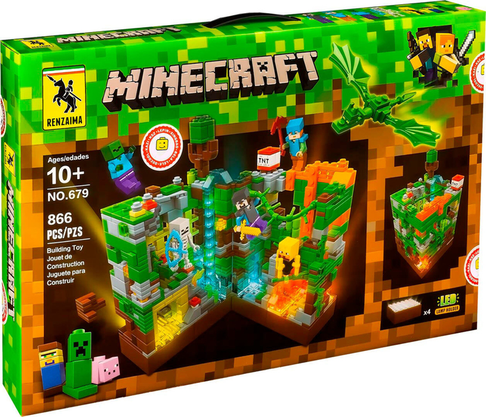 Конструктор Лего Minecraft Битва в джунглях, 866 деталей, 679, для дітей WORLD 866 фото