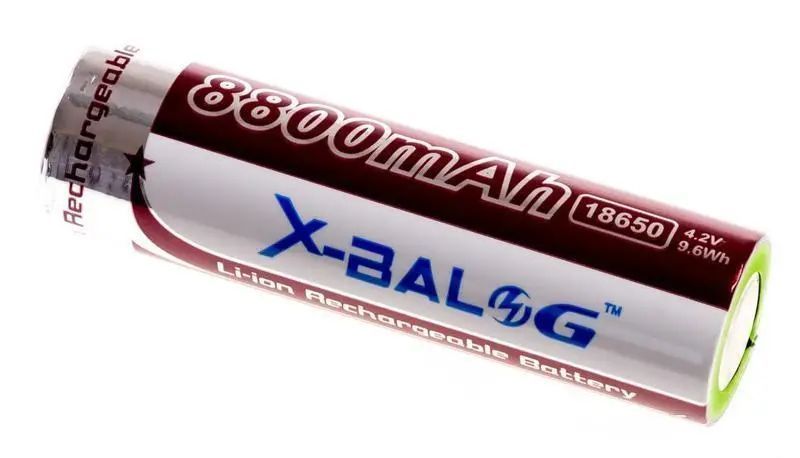 Акумулятор 18650 X-Balog 8800mAh 4.2V Li-ion літієва акумуляторна батарея sp2000 фото