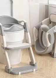 Дитяче сидіння для унітазу Babycare зі сходами та ручками MA605grey фото