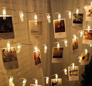 Гірлянда світлодіодна з прищіпками для фото 4,5м 20 Led від батарейок LU999 фото