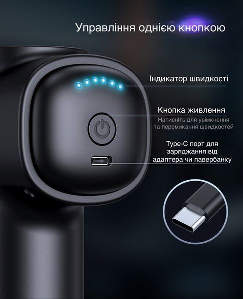 Перкусійний масажер для тіла та м'язів, ручний пістолет GYRO Muscle M7 Gun Massager Jam484645 фото