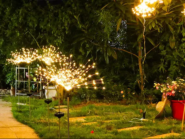 Ліхтар садовий Феєрверк газонний на сонячній батареї, 90 led, 8 режимів (2 шт. у комплекті) 2053369 фото