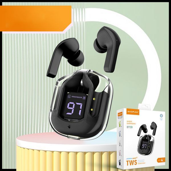 Бездротові навушники Duopuni BT30 TWS Wireless Headset, Bluetooth 5.3, 250 mAh Black sp9523 фото