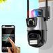 Вулична охоронна поворотна 4G камера Dual Lens Zoom 8MP сирена, зум G6372 фото 2