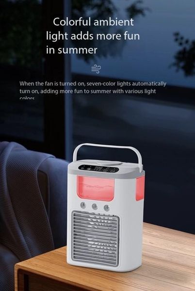 Вентилятор охолоджувач 3в1 Air Cooler Fan 1346 з USB-живленням, зволоженням та LED-підсвічуванням VEN-1175 фото