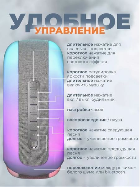 Бездротова розумна колонка нічник Равлик Conch Music Light 4 в 1 портативний RGB світильник з Bluetooth 5096598 фото